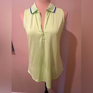 Jofit Sleeveless Polo Gold Shirt - Light Green, size Small